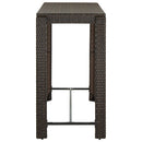 vidaXL barna polyrattan kerti bárasztal 140,5 x 60,5 x 110,5 cm