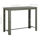 vidaXL szürke polyrattan kerti bárasztal 140,5 x 60,5 x 110,5 cm