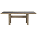 vidaXL barna üveg és polyrattan kerti étkezőasztal 200 x 100 x 74 cm