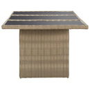 vidaXL barna üveg és polyrattan kerti étkezőasztal 200 x 100 x 74 cm