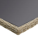vidaXL barna üveg és polyrattan kerti étkezőasztal 200 x 100 x 74 cm