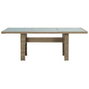 vidaXL barna üveg és polyrattan kerti étkezőasztal 200 x 100 x 74 cm
