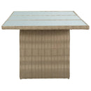 vidaXL barna üveg és polyrattan kerti étkezőasztal 200 x 100 x 74 cm