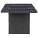vidaXL barna üveg és polyrattan kerti étkezőasztal 200 x 100 x 74 cm