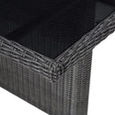 vidaXL barna üveg és polyrattan kerti étkezőasztal 200 x 100 x 74 cm
