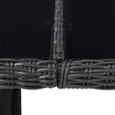 vidaXL barna üveg és polyrattan kerti étkezőasztal 200 x 100 x 74 cm