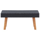 vidaXL fekete polyrattan kerti dohányzóasztal