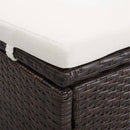 vidaXL kétszemélyes barna polyrattan napozóágy párnával