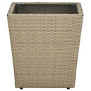 vidaXL bézs polyrattan és edzett üveg dohányzóasztal 41,5x41,5x44 cm