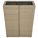 vidaXL bézs polyrattan és edzett üveg dohányzóasztal 41,5x41,5x44 cm