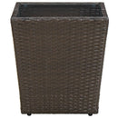 vidaXL barna polyrattan és edzett üveg dohányzóasztal 41,5x41,5x44 cm
