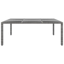 vidaXL szürke polyrattan és edzett üveg kerti asztal 200 x 150 x 75 cm