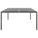 vidaXL szürke polyrattan és edzett üveg kerti asztal 200 x 150 x 75 cm