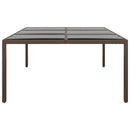 vidaXL barna üveglapos kerti asztal 200 x 150 x 75 cm