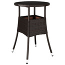vidaXL barna polyrattan és edzett üveg kerti asztal Ø60 x 75 cm