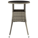 vidaXL szürke polyrattan és edzett üveg kerti asztal Ø60 x 75 cm