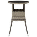 vidaXL szürke polyrattan és edzett üveg kerti asztal Ø60 x 75 cm