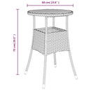 vidaXL fekete akácfa és polyrattan kerti asztal Ø60 x 75 cm