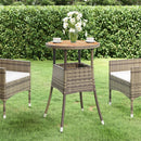 vidaXL szürke akácfa és polyrattan kerti asztal Ø60 x 75 cm