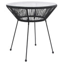 vidaXL fekete rattan és üveg kerti étkezőasztal Ø70 x 74 cm
