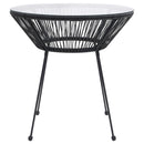vidaXL fekete rattan és üveg kerti étkezőasztal Ø70 x 74 cm