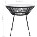 vidaXL fekete rattan és üveg kerti étkezőasztal Ø70 x 74 cm