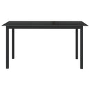 vidaXL black alumínium és üveg kerti asztal 150 x 90 x 74 cm