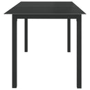 vidaXL black alumínium és üveg kerti asztal 150 x 90 x 74 cm