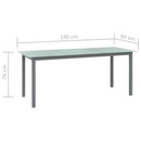 vidaXL világosszürke alumínium és üveg kerti asztal 190 x 90 x 74 cm