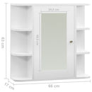vidaXL fehér MDF tükrös fürdőszobaszekrény 66 x 17 x 63 cm