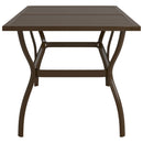 vidaXL barna acél kerti asztal 140 x 80 x 72 cm