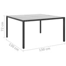 vidaXL atracitszürke acél és üveg kerti asztal 130 x 130 x 72 cm