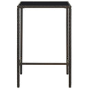 vidaXL barna polyrattan és üveg kerti bárasztal 70 x 70 x 110 cm