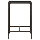 vidaXL barna polyrattan és üveg kerti bárasztal 70 x 70 x 110 cm