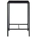 vidaXL fekete polyrattan és üveg kerti bárasztal 70 x 70 x 110 cm