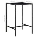 vidaXL fekete polyrattan és üveg kerti bárasztal 70 x 70 x 110 cm