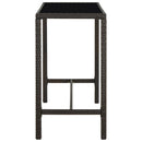 vidaXL barna polyrattan és üveg kerti bárasztal 130 x 60 x 110 cm