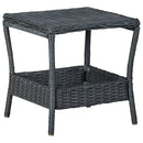 vidaXL sötétszürke polyrattan kerti asztal 45 x 45 x 46,5 cm