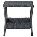 vidaXL sötétszürke polyrattan kerti asztal 45 x 45 x 46,5 cm