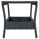 vidaXL sötétszürke polyrattan kerti asztal 45 x 45 x 46,5 cm
