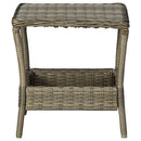 vidaXL barna polyrattan kerti asztal 45 x 45 x 46,5 cm