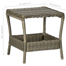 vidaXL barna polyrattan kerti asztal 45 x 45 x 46,5 cm