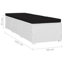 vidaXL 3 részes fehér polyrattan kerti napozóágy szett asztallal