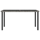 vidaXL szürke polyrattan kerti étkezőasztal 140 x 70 x 73 cm