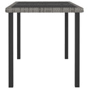 vidaXL szürke polyrattan kerti étkezőasztal 140 x 70 x 73 cm