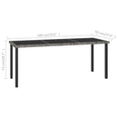 vidaXL szürke polyrattan kerti étkezőasztal 180 x 70 x 73 cm