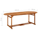 vidaXL tömör akácfa kerti étkezőasztal 220 x 90 x 75 cm