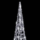 vidaXL dekoratív hideg fehér fényű LED-es akril fénykúp 60 cm