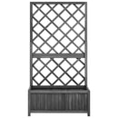 vidaXL fekete tömör fenyőfa rácsos kerti ültetőláda 70 x 30 x 135 cm