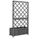 vidaXL fekete tömör fenyőfa rácsos kerti ültetőláda 70 x 30 x 135 cm
